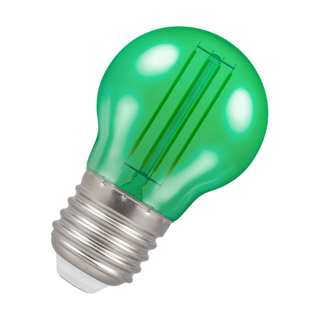 Crompton Lamps LED Golfball Light Bulb E27 4.5W Harlequin Green Round Screw Coloured Translucent
