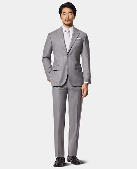 Tailored Fit Light Grey Stripe 1913 Suit