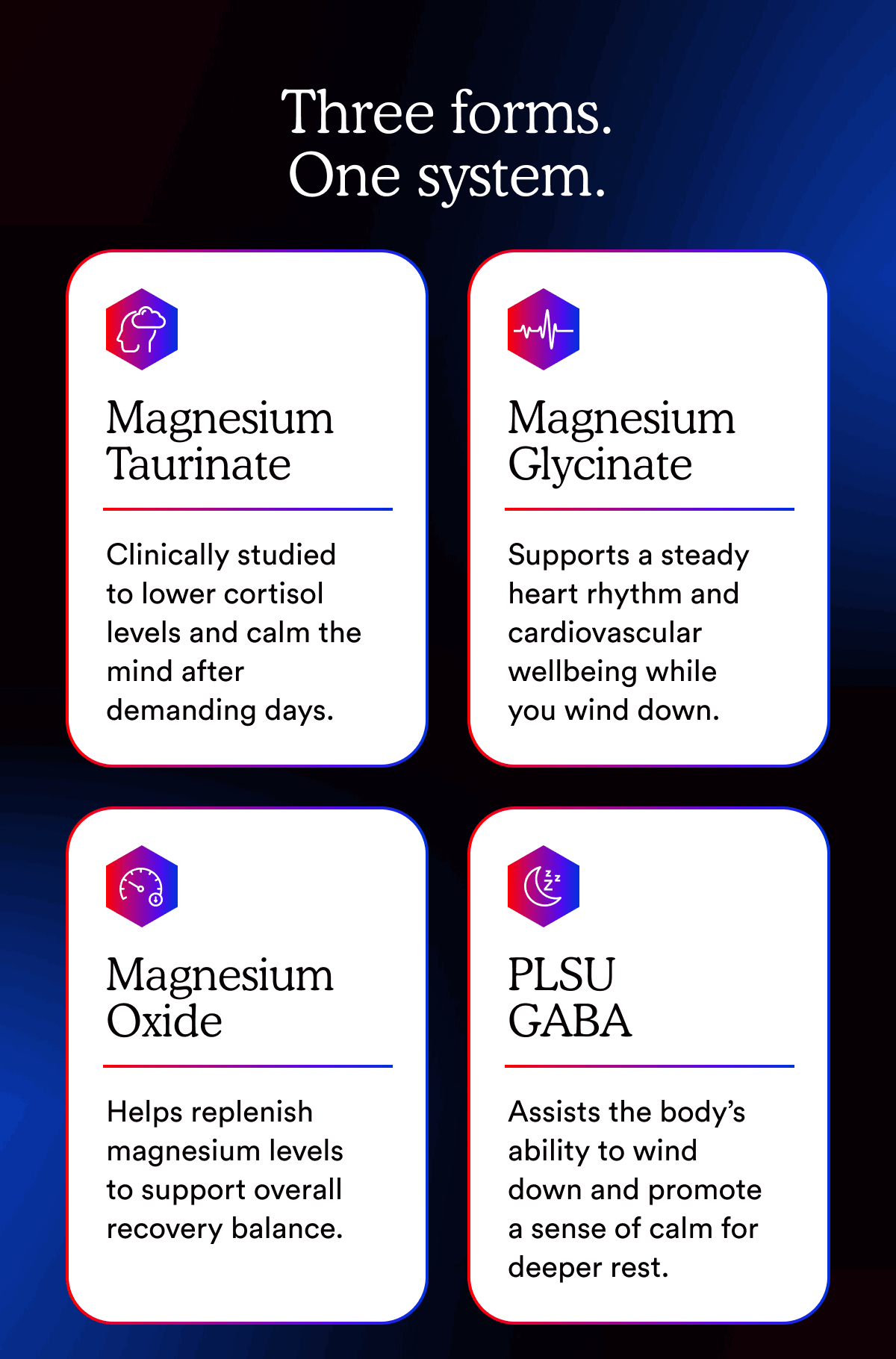 Three forms. One system.