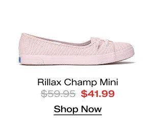 A side view of the Rillax Champ Mini Chalky Canvas Slip-On in icy pink. The style was $59.95 and is on sale for $41.99. Shop Now. 