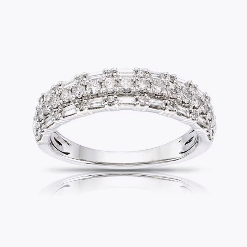 Platinum Three Row Eternity 0.70ct Diamond Ring