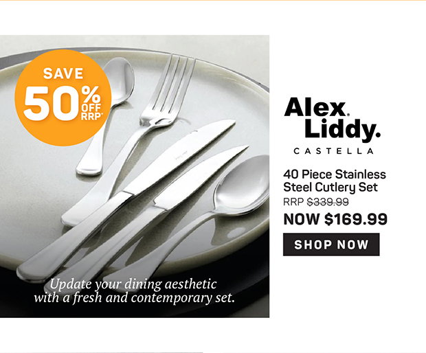 Alex Liddy Castella 40 Piece Stainless Steel Cutlery Set