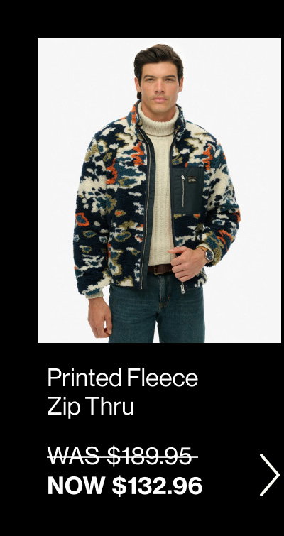 Printed Fleece Zip Thru