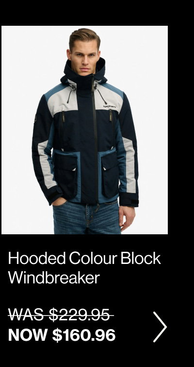 Hooded Colour Block Slim Fit Windbreaker
