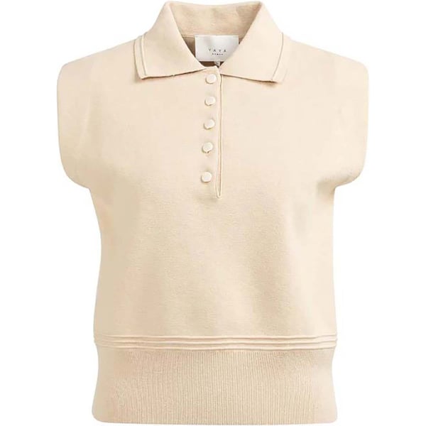 Polotrui mouwloos Beige