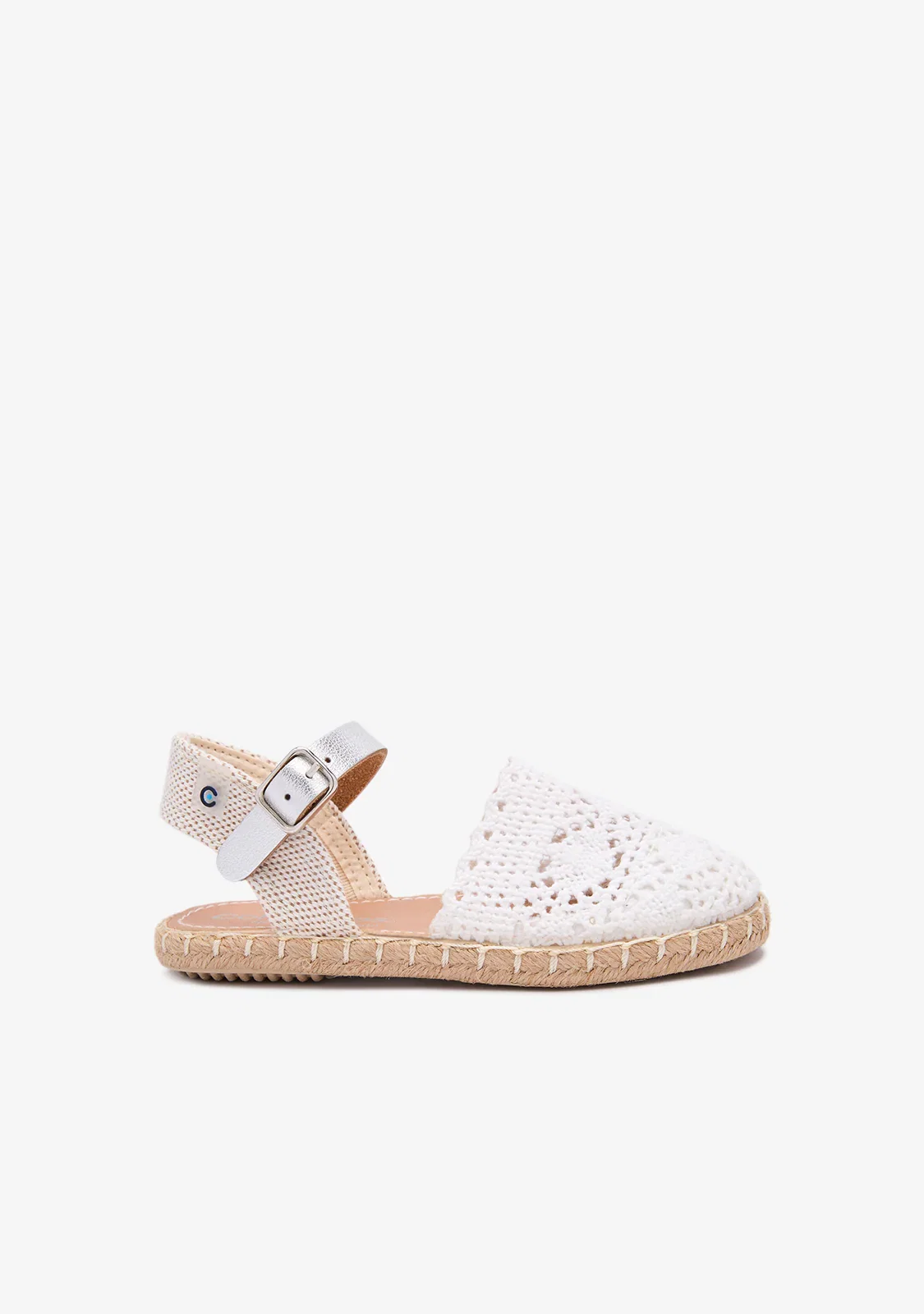 Image of White Embroidery Buckle Espadrilles