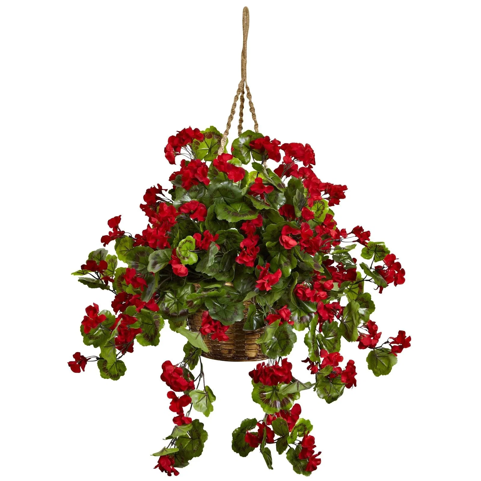 Image of Artificial Geranium Hanging Basket UV Resistant (Indoor/Outdoor)