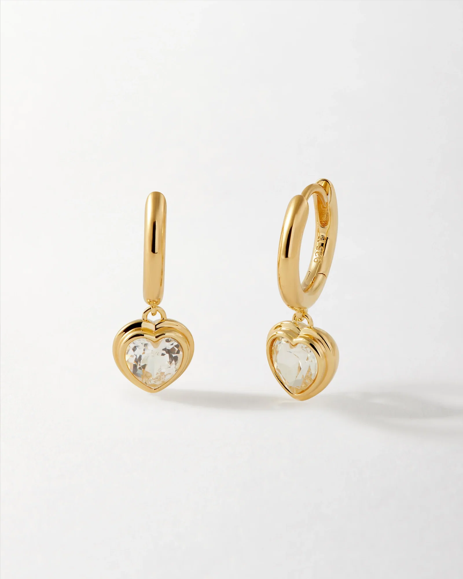 Image of Heart White Sapphire Earrings