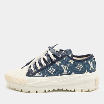 Size 38 Blue Denim Lace Up Sne
