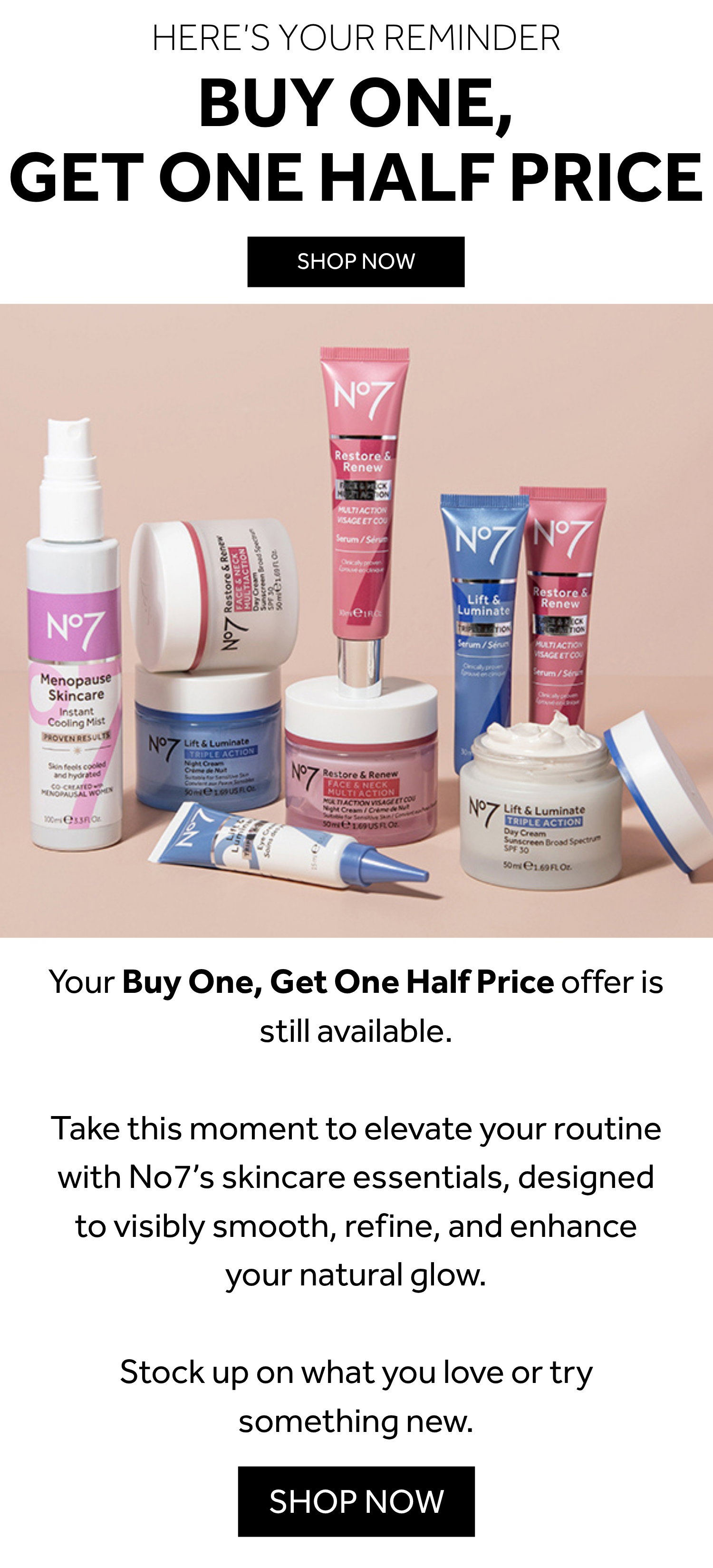 Buy One Get One Half Price