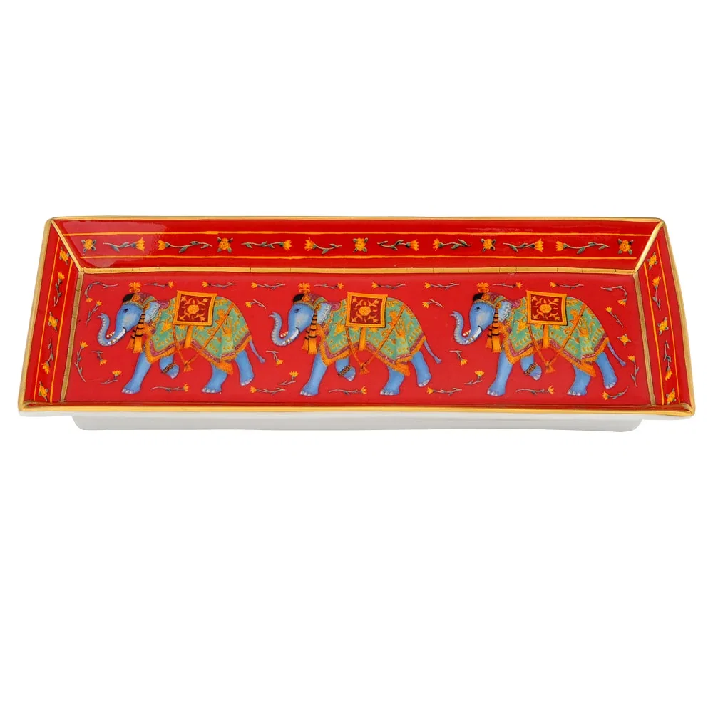 Image of Ceremonial Indian Elephant Rectangular Pen Tray