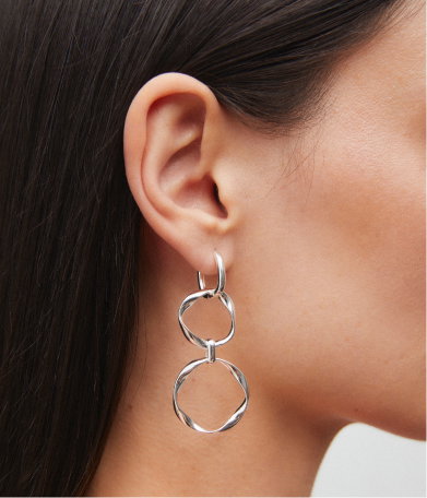 Pendientes largos aros Saura