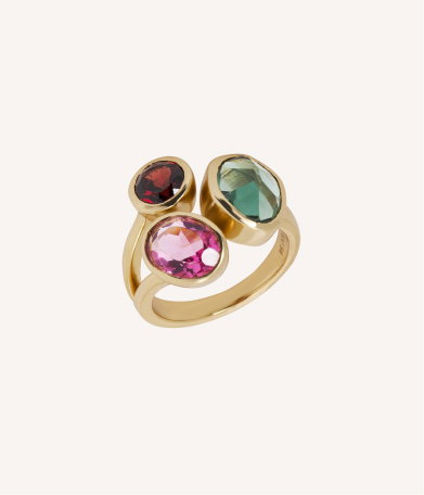 Anillo Flora con piedras naturales
