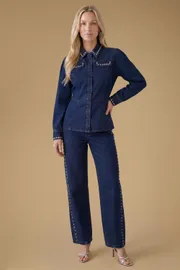 Premium Stud Detail Barrell Leg Jean