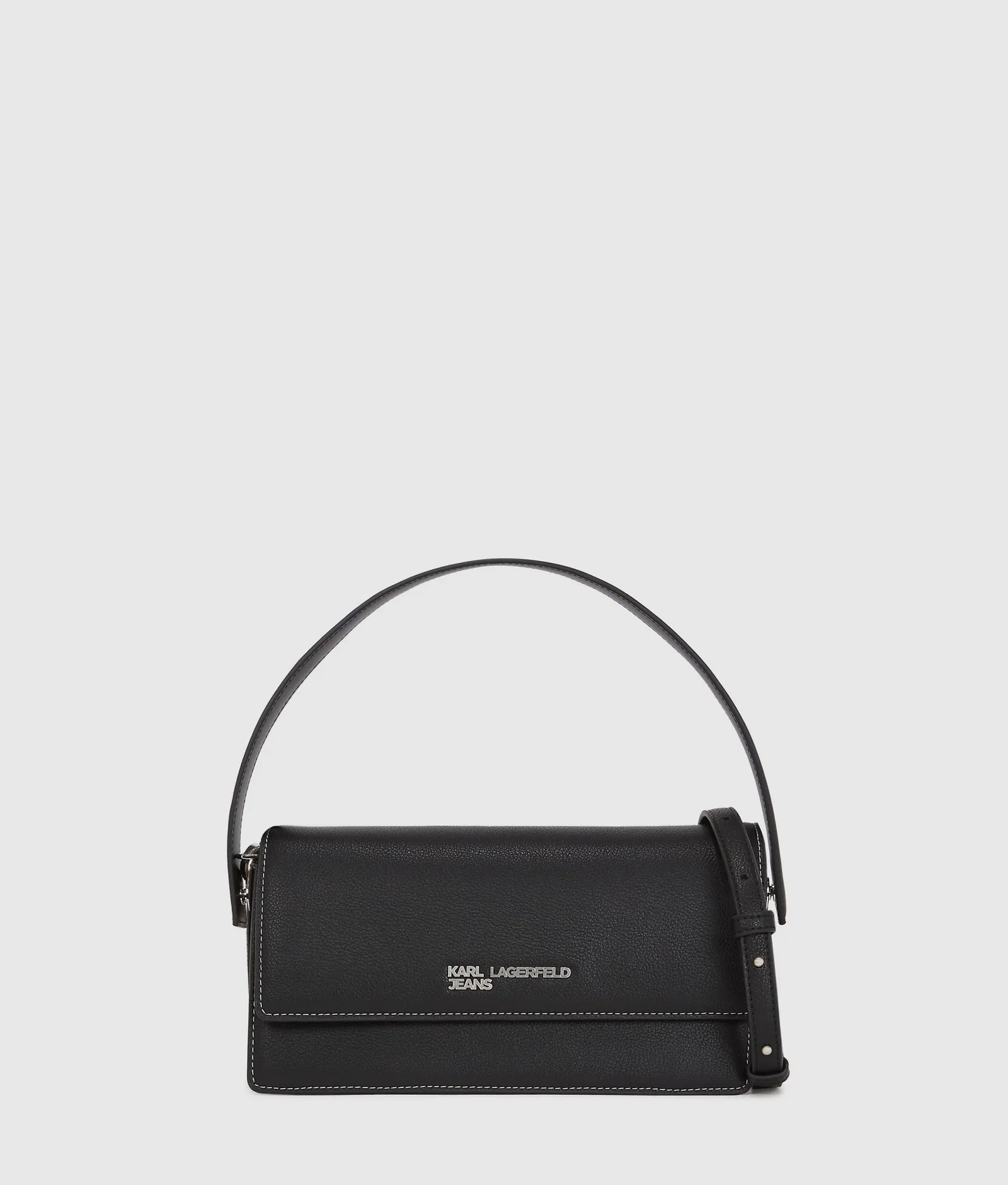 Image of Metal logo top handle bag