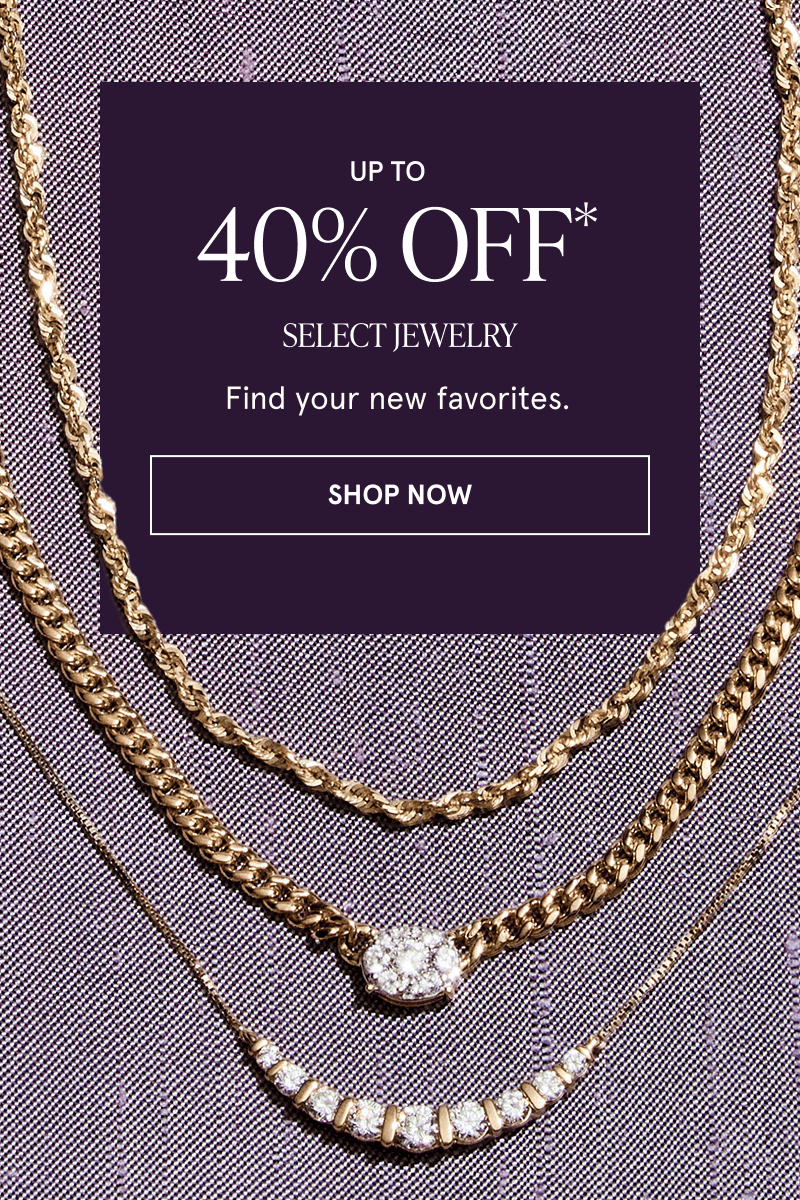 A gold chain and two gold diamond pendants. Up to 40% off select jewelry. Click here to shop now
