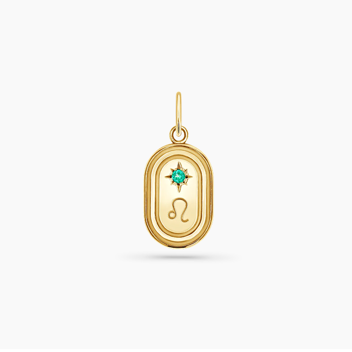 Birthstone Zodiac Oval Charm