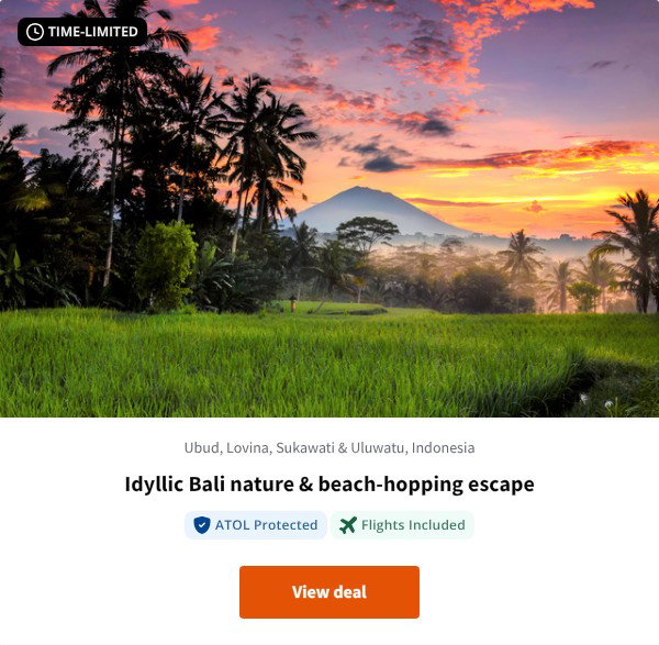 Idyllic Bali nature & beach-hopping escape