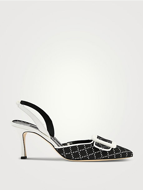 Mayslibi Raffia Slingback Pumps