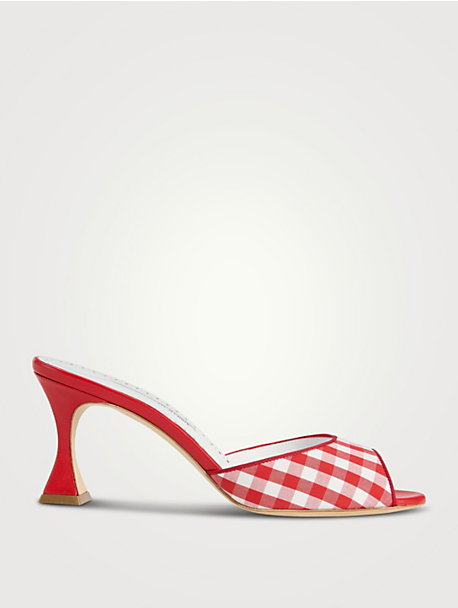 Jadara Mules In Gingham Print