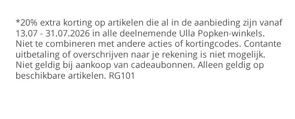 20% extra korting op artikelen