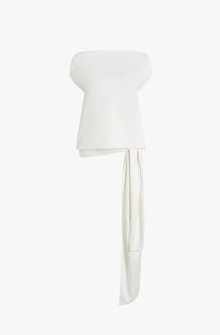 Zafira Top in Mercerized Cotton Jersey in White