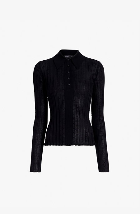 Monet Top in Fine Bobble Knit in Black