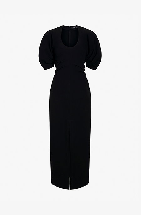 Clarissa Dress in Bi-Stretch Cotton Nylon in Black
