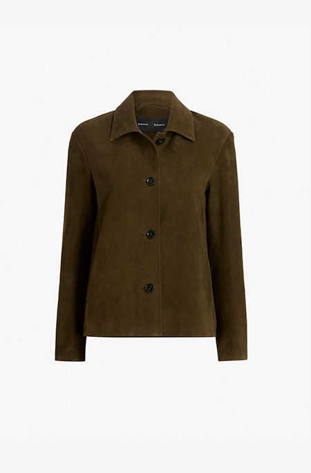 Irine Jacket in Suede in Cypress