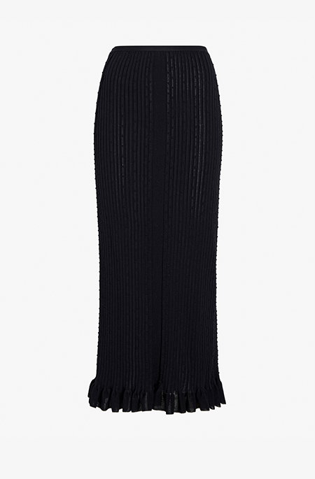 Monet Skirt in Fine Bobble Knit in Black