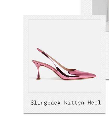Patent Leather Slingback Kitten Heels