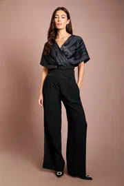 Pleated Crepe Trousers