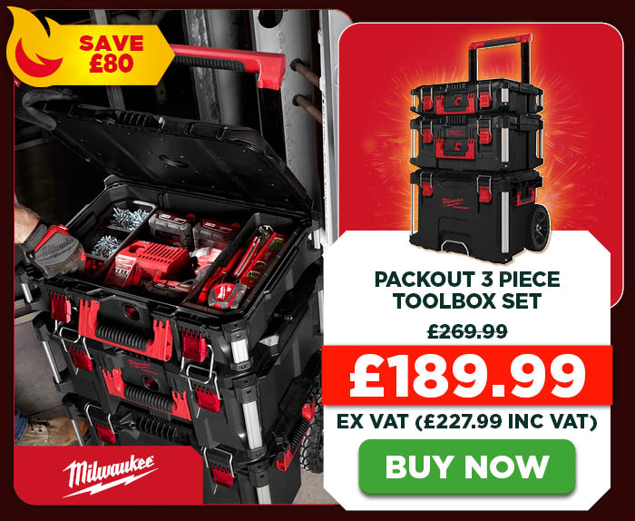 Milwaukee PACKOUT 3 Piece Toolbox Set - 4932464244