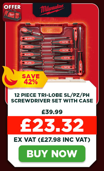 Milwaukee 12 Piece TRI-LOBE SL/PZ/PH Screwdriver Set with Case