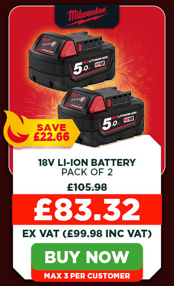 Milwaukee M18 B5 5.0Ah 18V Li-Ion Battery - Pack of 2
