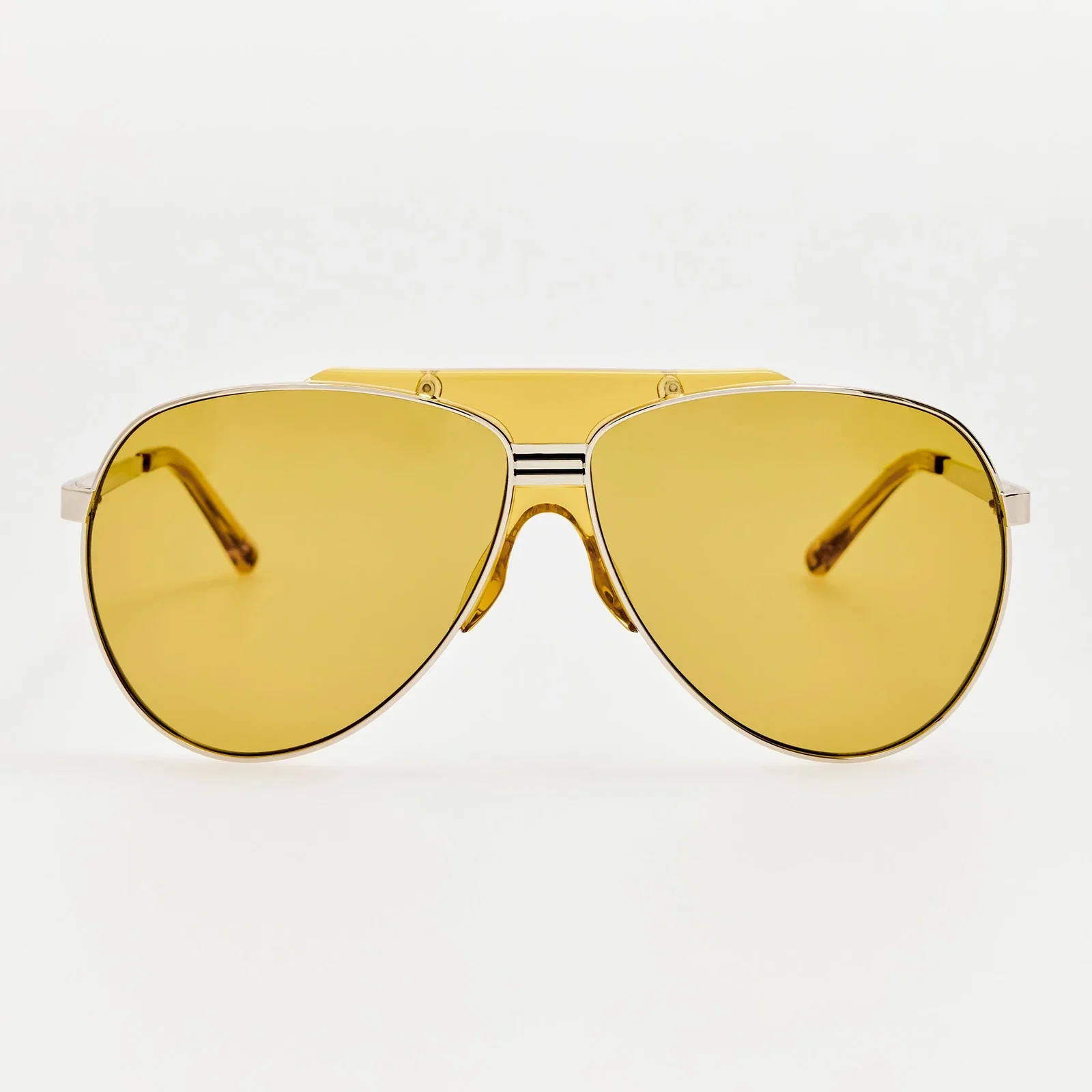 Image of Amelia Sunglasses in Silver and Yellow