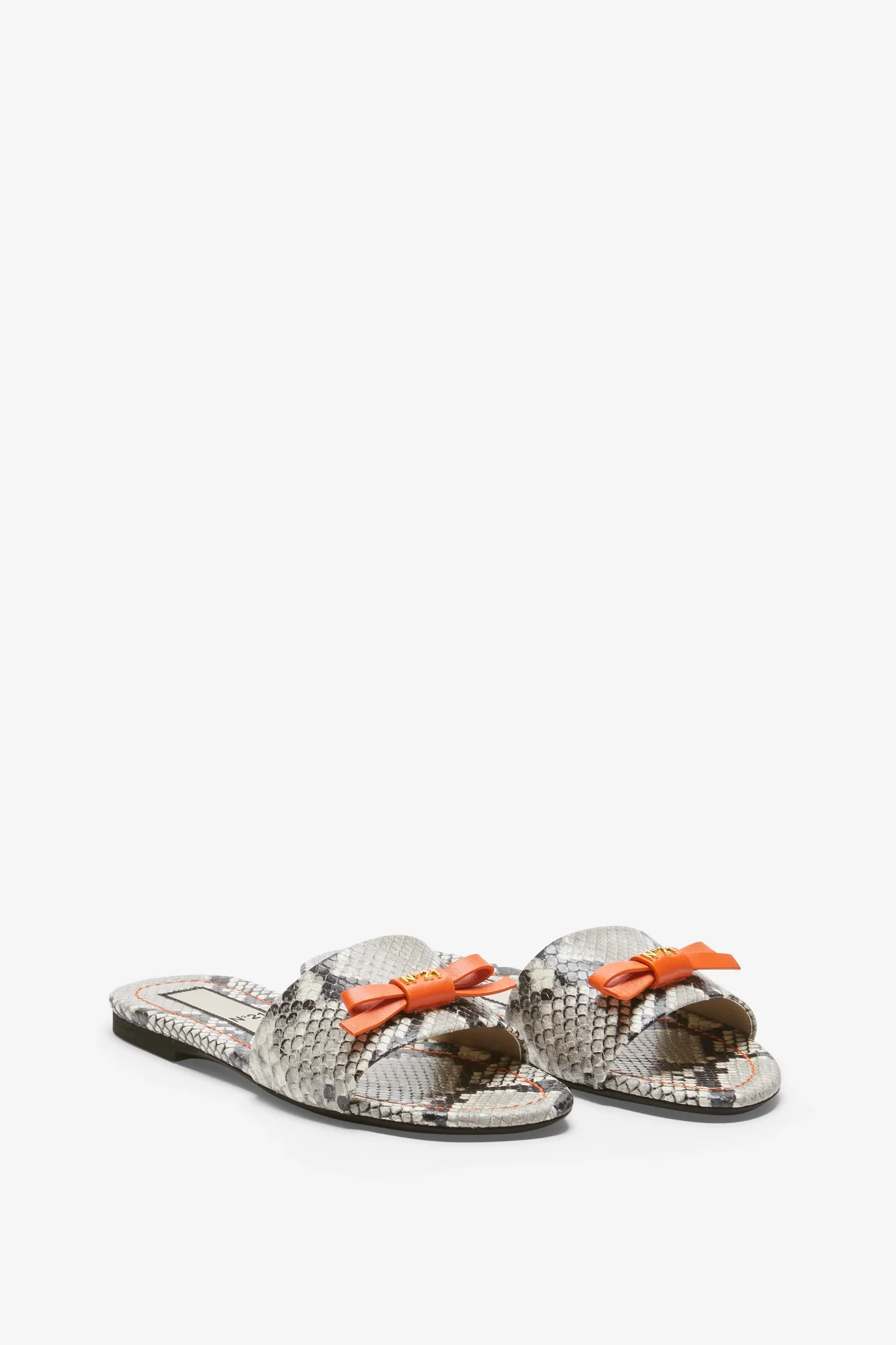 Image of Slide sandals with bow