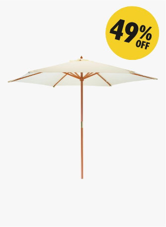 2.7m x 2.5m Wooden Garden Parasol