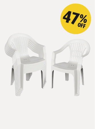 Irem Garden Dining Chairs - White - Pack of 6