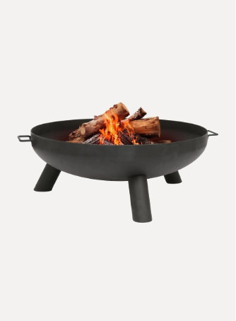 XL Round Iron Fire Pit - 99cm - Black