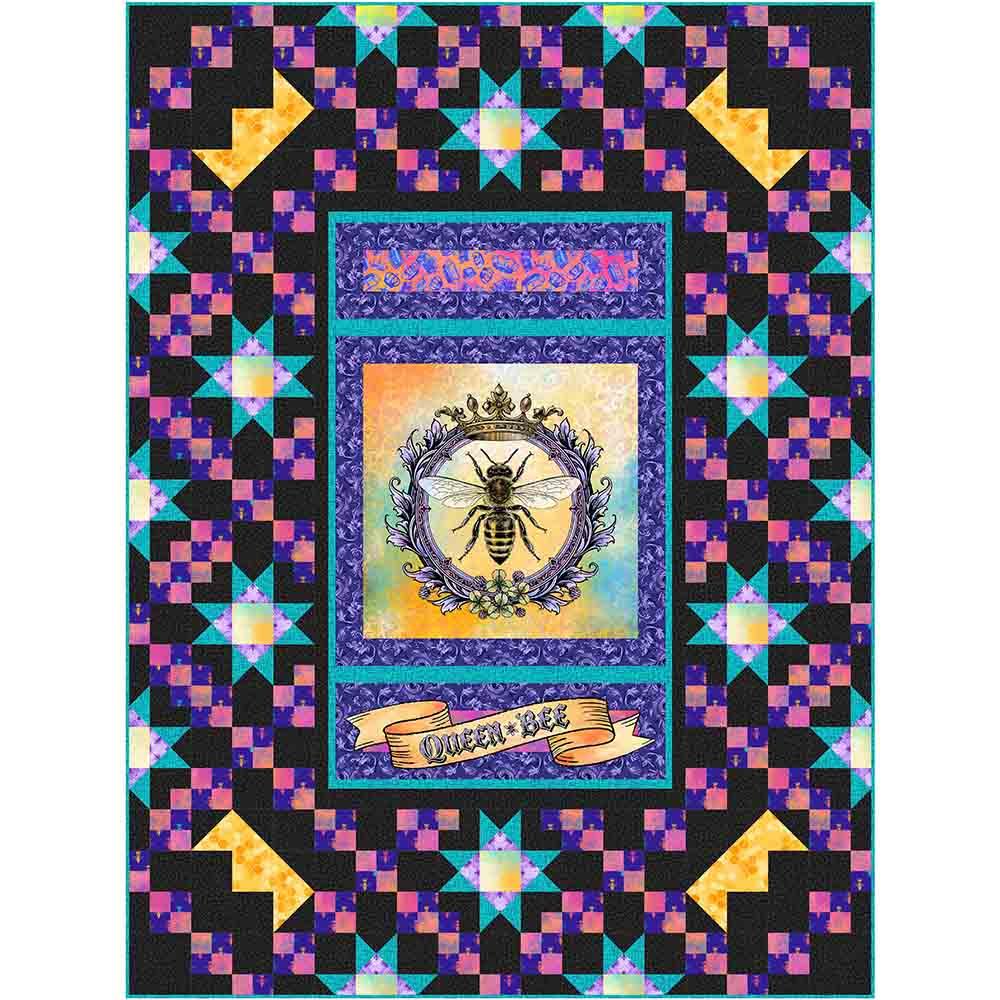 Image of Bee Curious- Quilt Kit with FREE Canvas Bag Panel