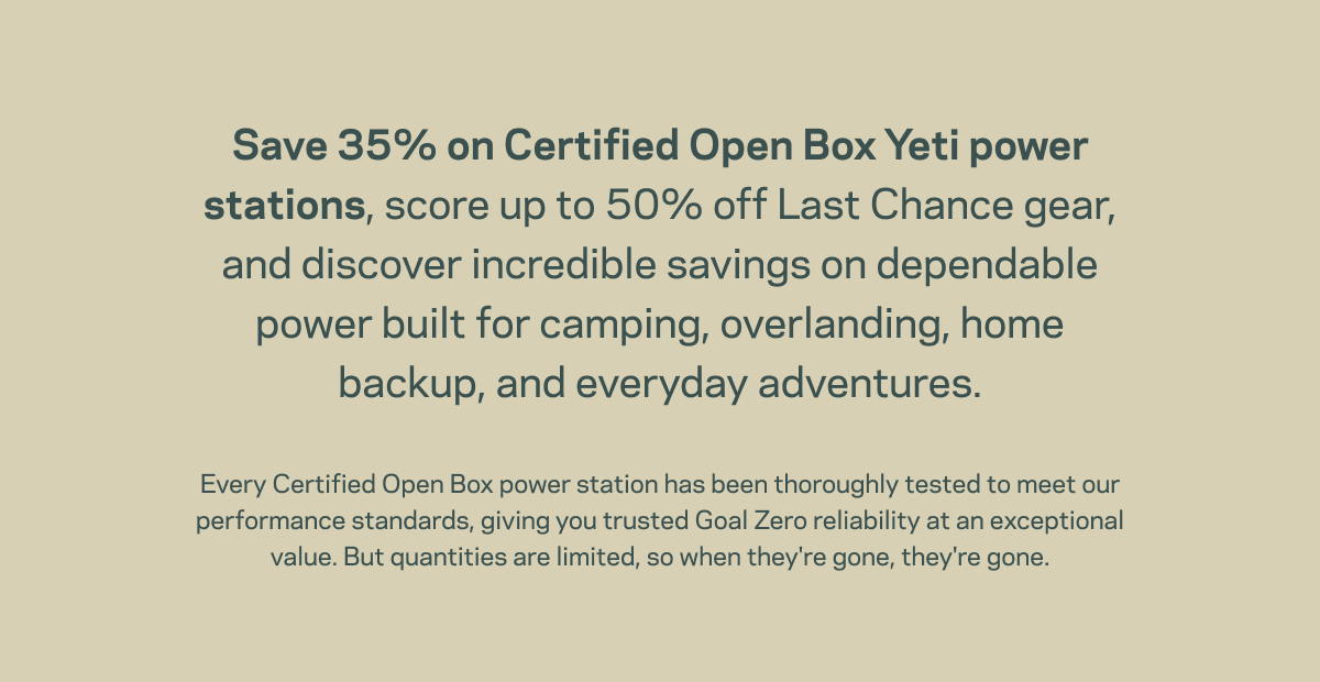 35% off Open Box & 50% Off Last Chance Gear