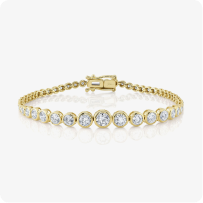 Shy Creation Diamond 1 3/4ctw. Bezel Tennis Bracelet in 14k Yellow Gold