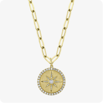 Shy Creation Diamond 1/3ctw. Paperclip Link Pendant in 14k Yellow Gold