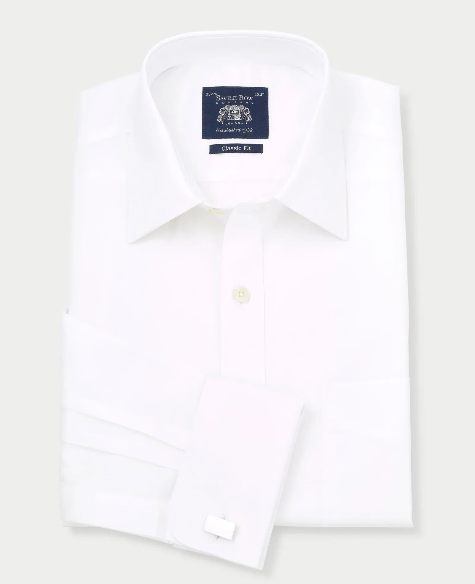 Image of White Twill Classic Fit Shirt - Single or Double Cuff
