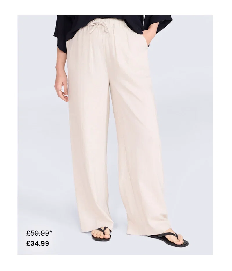 Linen Blend Womens Trousers
