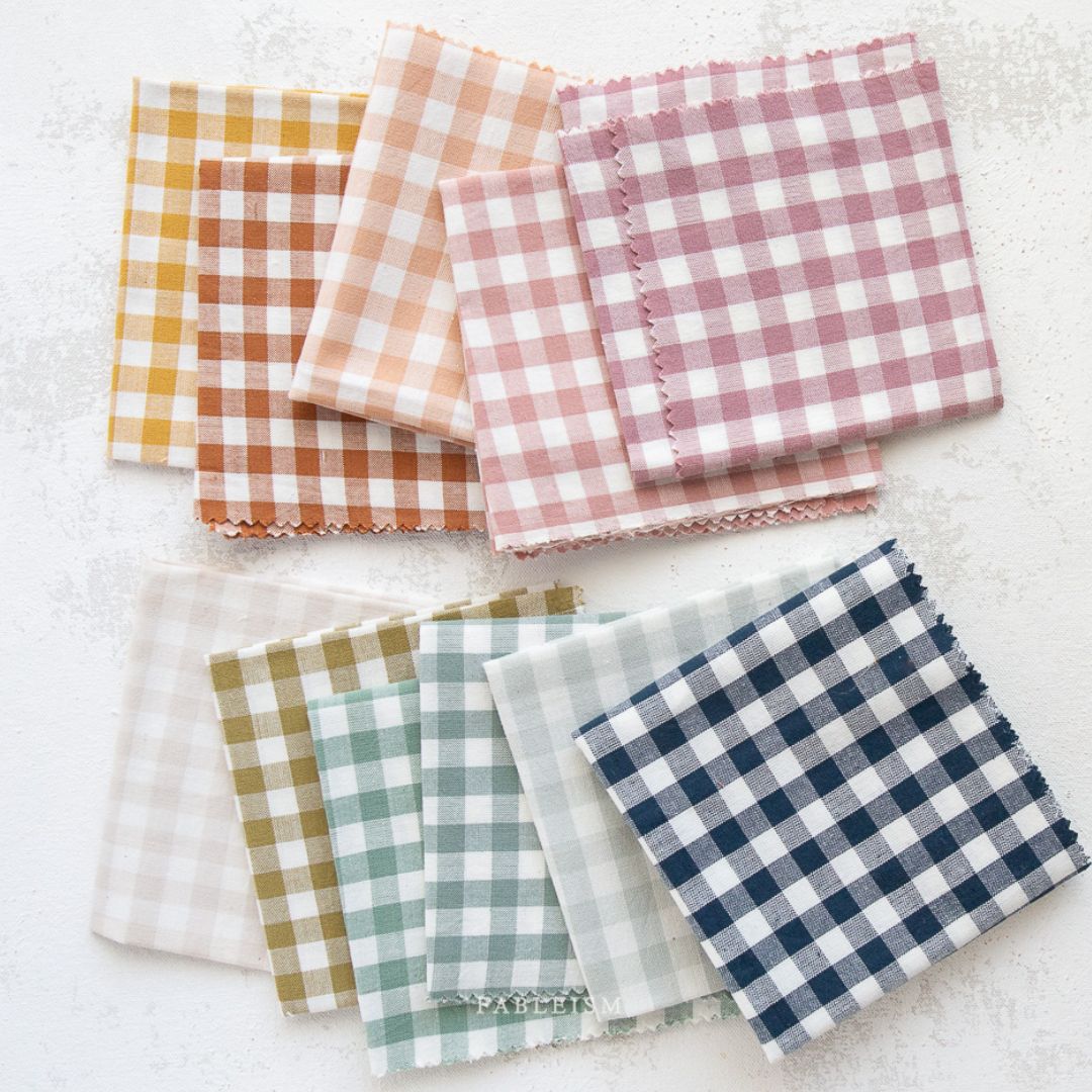 Fableism Camp Ginghams Small Check Yarn Dyed Woven Cotton Fabric Moss