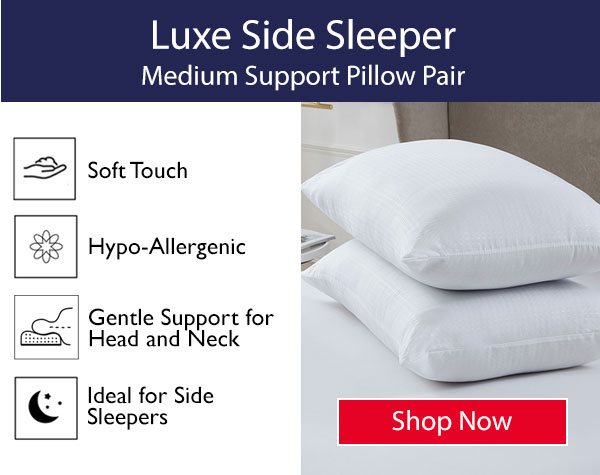 Luxe Side Sleeper Pillow Pair - Medium Support