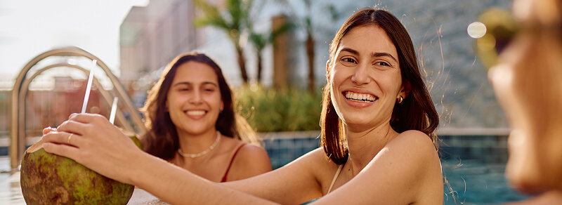 Friends at the pool