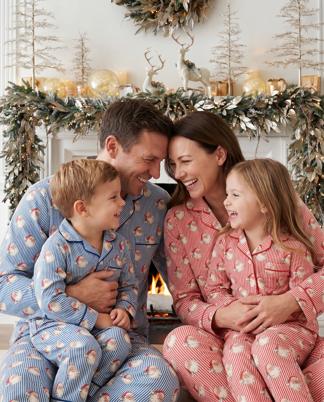 Striped Vintage Santa Pajama Set